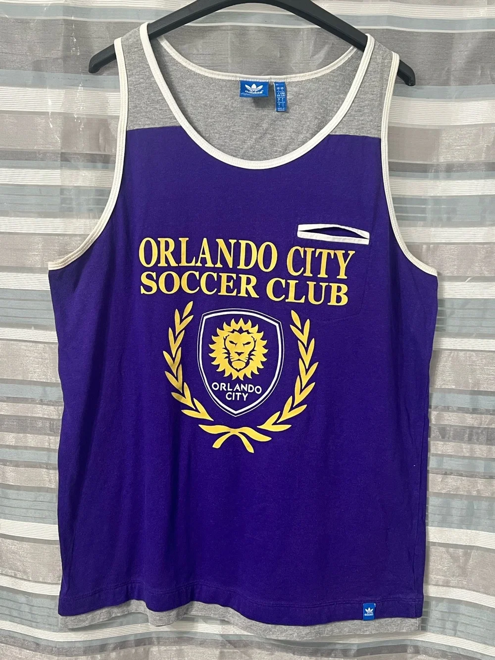 adidas Purple and Yellow Orlando City Soccer Club Tank